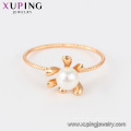 15433 xuping nouveau concepteur simple cercle romantique perle d&#39;eau douce 18 k plaqué or bague pour le mariage nuptiale